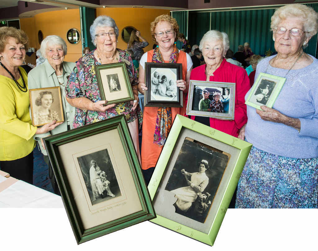 VIEW club members Neryl Breakspear, Iris Palmer, Lorraine Armstrong, Alison Hurcombe and Win Hulbert with old photos of their mothers. VIEW club members Neryl Breakspear, Iris Palmer, Lorraine Armstrong, Alison Hurcombe and Win Hulbert with old photos of their mothers.